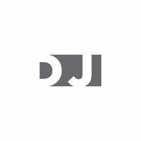 dj-logotyp monogram med negativ designmall för rymdstil vektor