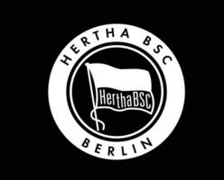 hertha berlin logotyp klubb symbol vit fotboll bundesliga Tyskland abstrakt design vektor illustration med svart bakgrund