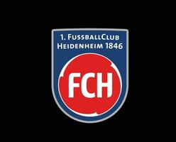 heidenheim klubb logotyp symbol fotboll bundesliga Tyskland abstrakt design vektor illustration med svart bakgrund