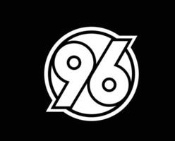 hannover 96 klubb logotyp symbol vit fotboll bundesliga Tyskland abstrakt design vektor illustration med svart bakgrund