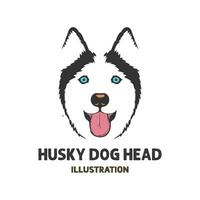 hes hund ansikte huvud med fastnar ut tunga illustration vektor