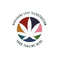 modern kreisförmig Cannabis Marihuana Ganja Blatt Abzeichen Emblem Etikette Design vektor