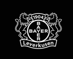 bayer 04 leverkusen klubb logotyp symbol vit fotboll bundesliga Tyskland abstrakt design vektor illustration med svart bakgrund