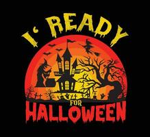 ich bereit Halloween t Hemd Design vektor