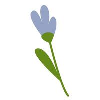 klotter blå blomma vektor illustration. söt blåklint klotter ClipArt