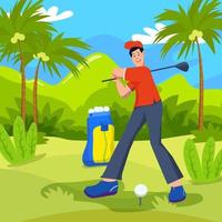 golfspelare övning vektor