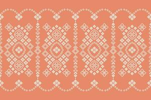 ethnisch geometrisch Stoff Muster Kreuz Stich.ikat Stickerei ethnisch orientalisch Pixel Muster Rose Gold Rosa Hintergrund. abstrakt, vektor, illustration. Textur, Rahmen, Motive, Seide, Valentinstag Rosa Hintergrund. vektor