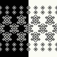 etnisk geometrisk tyg mönster korsa stitch.ikat broderi etnisk orientalisk pixel mönster svart och vit bakgrund. abstrakt, vektor, illustration. textur, ram, dekoration, motiv, siden tapet. vektor