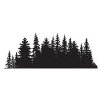 Kiefer Baum Silhouetten. immergrün Wald Tannen und Fichten schwarz Formen, wild Natur Bäume Vorlagen. Vektor Illustration Wald Bäume einstellen auf Weiß Hintergrund