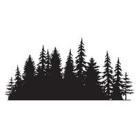 Kiefer Baum Silhouetten. immergrün Wald Tannen und Fichten schwarz Formen, wild Natur Bäume Vorlagen. Vektor Illustration Wald Bäume einstellen auf Weiß Hintergrund