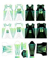 Scharf Grün Jersey Design Sportbekleidung Muster Vorlage vektor