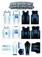 sportlich Blau Pfeil Jersey Design Sportbekleidung Muster Vorlage vektor