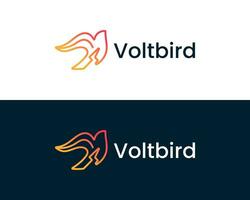 fliegend Vogel Taube mit Leistung Zeichen modern Logo Design Vorlage vektor