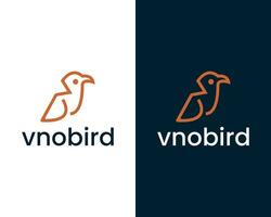 Brief v mit Vogel Symbol Logo Design vektor