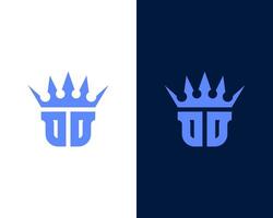 Brief dd mit Krone Symbol Logo Design Vorlage Vektor