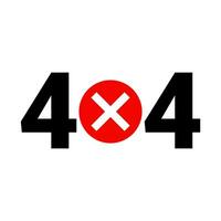 404 fel och korsa mark logotyp. vektor. vektor