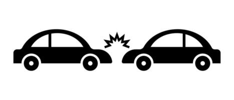 Auto Absturz Silhouette Symbol. der Verkehr Unfall. Vektor. vektor