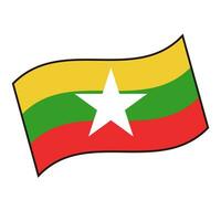 flattern Myanmar Flagge Symbol. Vektor. vektor