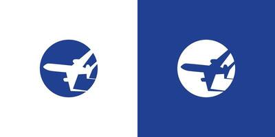 modern och unik flygplan resa logotyp design vektor