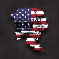 4 juli självständighetsdagen i USA. grunge abstrakt form med amerikanska flaggan och frihetsgudinnan ritning design på svarta tavlan textur bakgrund. vektor
