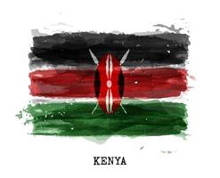 realistische aquarellmalerei flagge von kenia. Vektor. vektor