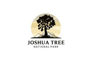 joshua träd nationell parkera logotyp design mall med skön natur begrepp vektor