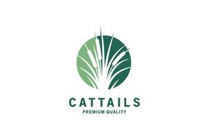 cattail ikon logotyp design med enkel modern abstrakt negativ Plats vektor