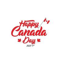 glad Kanada dag gratis typografisk vektorillustration. handskrivna kalligrafi formuleringar för kanadensiska nationaldagen. vektor