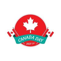 glad Kanada dag gratis vektor illustration emblem och klistermärke design