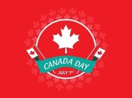 Happy Canada Day Free Vector Hintergrunddesign mit Ahornblattmuster und typografischen Elementen.