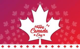 glücklicher Kanada-Tag freier Vektorillustrationshintergrund mit Ahornblattmusterdesign vektor