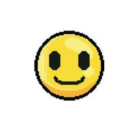 gul leende huvud i pixel konst stil vektor