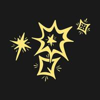 gnistra stjärna, blinkande stjärnor. glans ikon, rena stjärna ikon. isolerat på svart bakgrund. vektor illustration