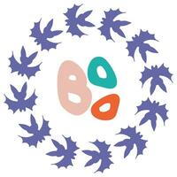 halloween skriva ut med fladdermöss cirkel ram och text bua. perfekt för tee, klistermärke, affisch och kort. vektor