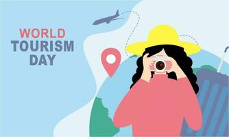 eben Hintergrund zum Welt Tourismus Tag Feier vektor