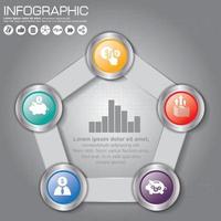 Infografik Designvorlage und Geschäftskonzept mit 6 Optionen, Teilen, Schritten oder Prozessen. Kann für Workflow-Layout, Diagramm, Nummernoptionen und Webdesign verwendet werden. vektor