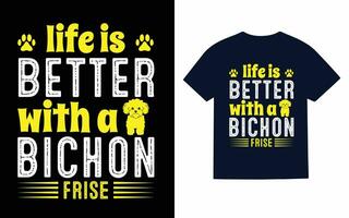 Bichon frise Hund T-Shirt Design vektor