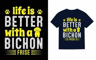 bichon frysa hund t-shirt design vektor