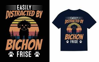 bichon frysa hund t-shirt design vektor