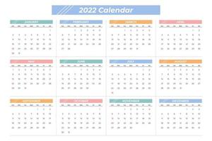 bunter Kalender 2022 vektor