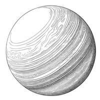 Planet Uranus skizzieren Hand gezeichnet im Gekritzel Stil Kosmos Vektor Illustration