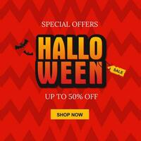 Halloween Thema Werbung Banner Design zum Sozial Medien Post Orange Hintergrund Farbe vektor