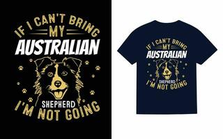 australisch Schäfer Hund T-Shirt Design vektor