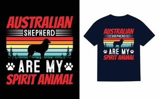 australier herde hund t-shirt design vektor