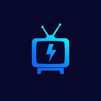 tv med antenn vektor logo ikon