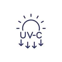 Symbol für die Linie der UV-C-Lichtdesinfektion vektor