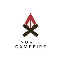 einfach Norden Lagerfeuer Logo Design vektor