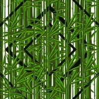 Seamless mönster med tropiska växter bambu med löv och geometriska mönster vektor