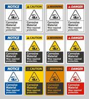 ätzende Materialien, Verschleiß erforderlich Schutz vektor