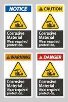 ätzende Materialien, Verschleiß erforderlich Schutz vektor